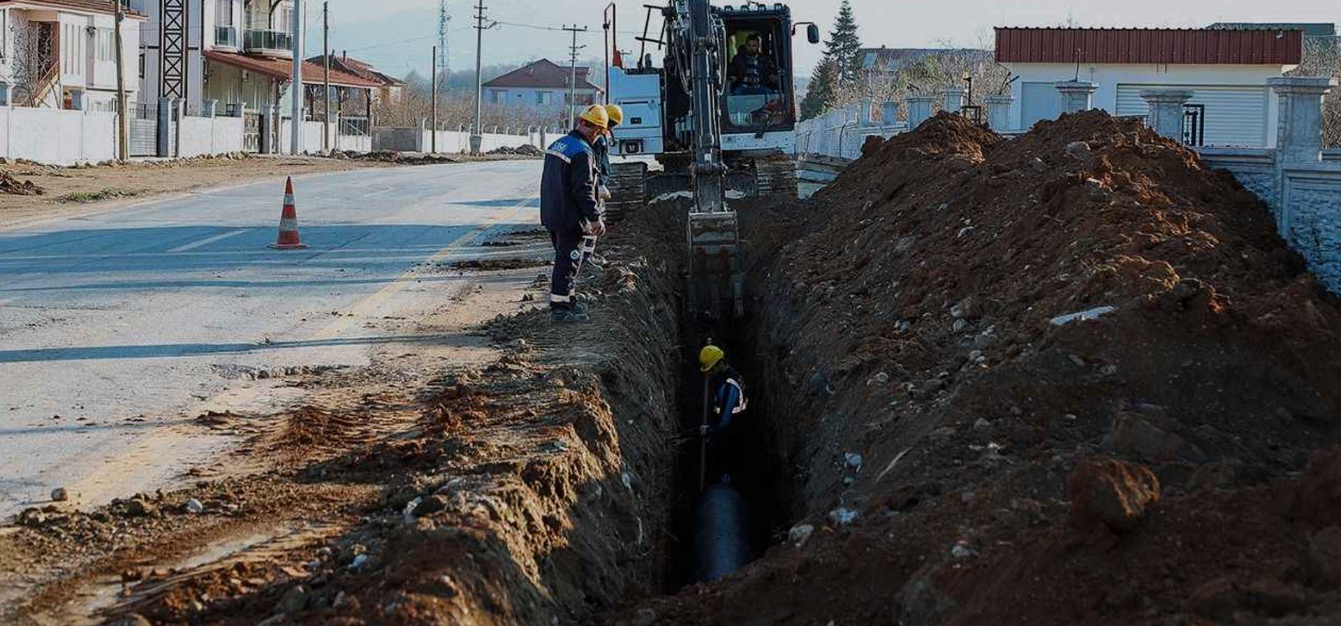 yağmur suyu hattı kazısı