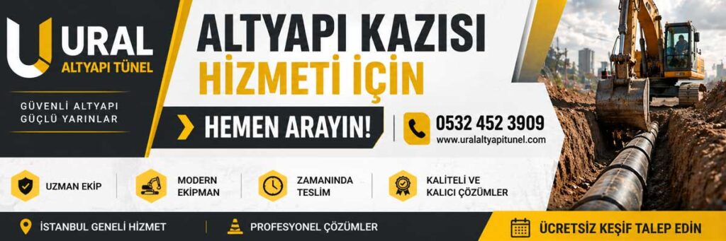 altyapı kanalizasyon tünel kazısı çalışmaları