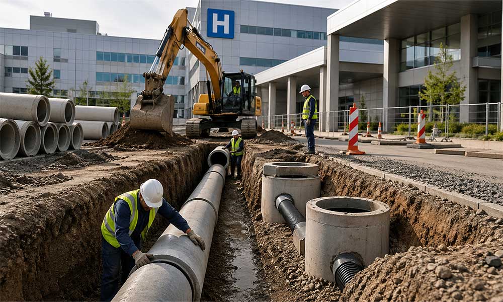 hastane altyapı kanalizasyon işleri